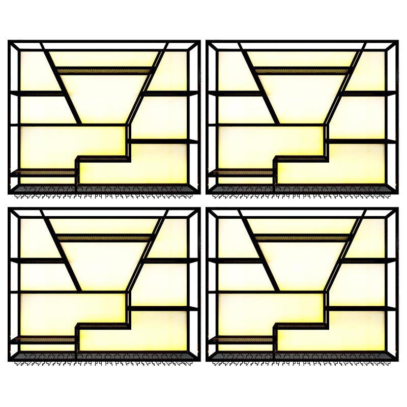 Wall Mounted Iron Wine Racks Modern Style Wine Holder Rack with Shelf 59"L x 8"W x 53"H 4 Piece Set Clearhalo 'furn' 'furn_wine_racks' 'Furniture' 'Kitchen & Dining Furniture' 'Wine Racks' 'wine_racks' 6793203