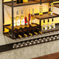Wall Mounted Iron Wine Racks Modern Style Wine Holder Rack with Shelf Clearhalo 'furn' 'furn_wine_racks' 'Furniture' 'Kitchen & Dining Furniture' 'Wine Racks' 'wine_racks' 6793213