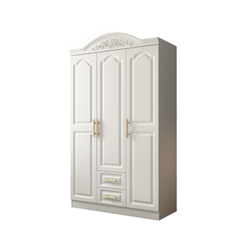 Engineered Wood Wardrobe Cabinet with Drawer White Wardrobe Closet 47"L x 20"W x 81"H Clearhalo 'Armoires & Wardrobes' 'armoires_wardrobes' 'Bedroom Furniture' 'furn' 'furn_armoires_wardrobes' 'Furniture' 6793217