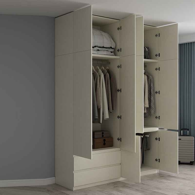 Engineered Wood Wardrobe Cabinet with Shelves Hinged Wardrobe Armoire Clearhalo 'Armoires & Wardrobes' 'armoires_wardrobes' 'Bedroom Furniture' 'furn' 'furn_armoires_wardrobes' 'Furniture' 6793238