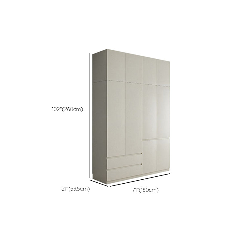 Engineered Wood Wardrobe Cabinet with Shelves Hinged Wardrobe Armoire Clearhalo 'Armoires & Wardrobes' 'armoires_wardrobes' 'Bedroom Furniture' 'furn' 'furn_armoires_wardrobes' 'Furniture' 6793249