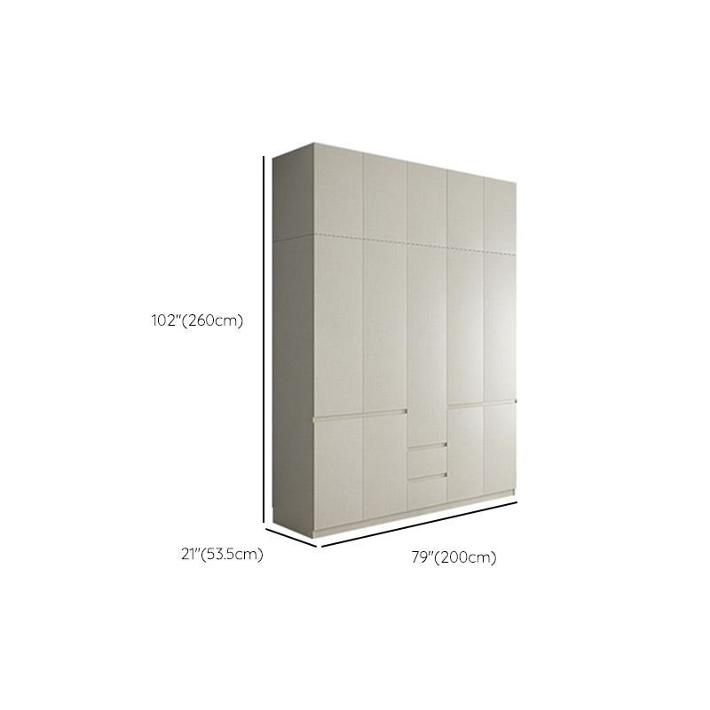Engineered Wood Wardrobe Cabinet with Shelves Hinged Wardrobe Armoire Clearhalo 'Armoires & Wardrobes' 'armoires_wardrobes' 'Bedroom Furniture' 'furn' 'furn_armoires_wardrobes' 'Furniture' 6793250