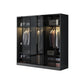 Schwarzer Kleiderschrank, zeitgenössischer Glas-Kleiderschrank für Zuhause