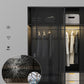 Schwarzer Kleiderschrank, zeitgenössischer Glas-Kleiderschrank für Zuhause