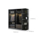 Schwarzer Kleiderschrank, zeitgenössischer Glas-Kleiderschrank für Zuhause