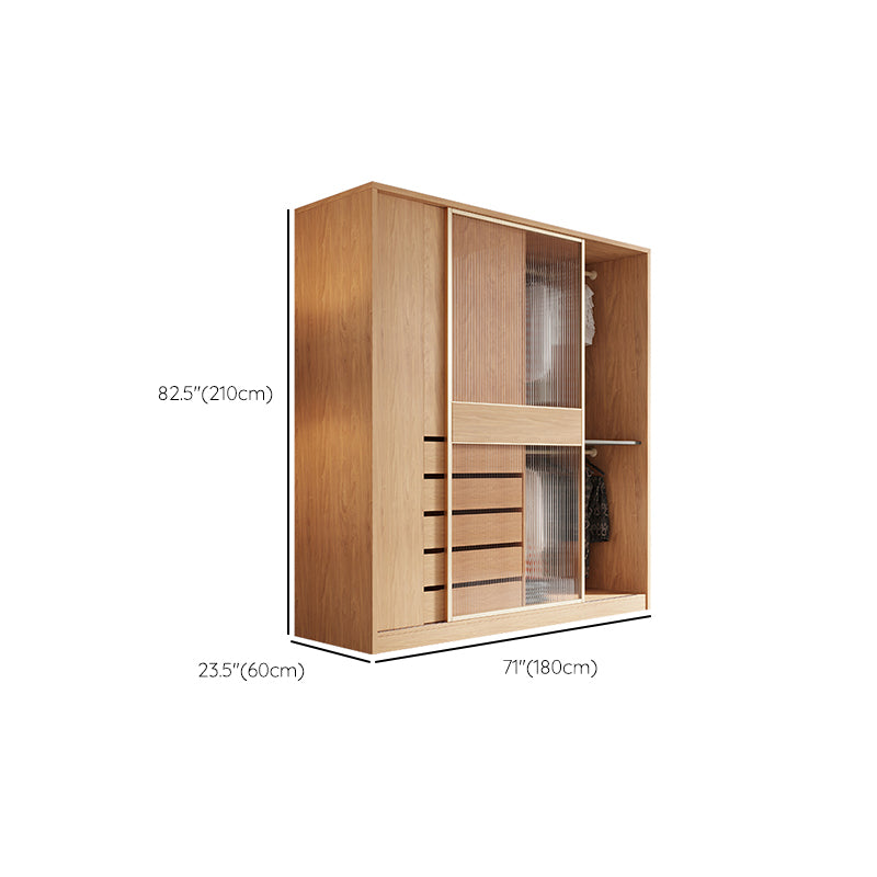 Engineered Wood Wardrobe Cabinet Modern Wardrobe Closet for Bedroom