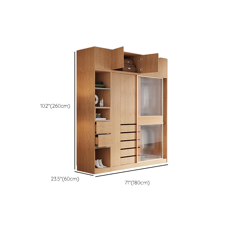 Engineered Wood Wardrobe Cabinet Modern Wardrobe Closet for Bedroom