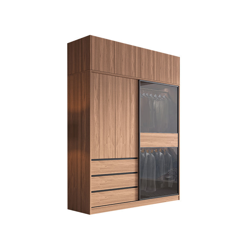 Brown Wardrobe Closet Contemporary Wardrobe Cabinet with Drawer