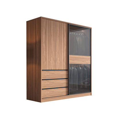 Brown Wardrobe Closet Contemporary Wardrobe Cabinet with Drawer
