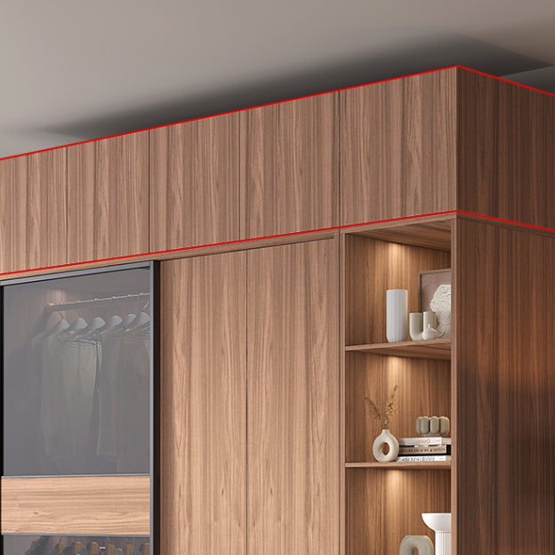 Brown Wardrobe Closet Contemporary Wardrobe Cabinet with Drawer