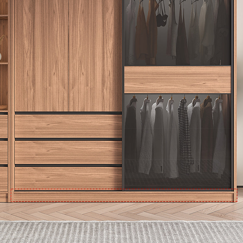 Brown Wardrobe Closet Contemporary Wardrobe Cabinet with Drawer