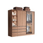 Armario de armario marrón con varilla de ropa Gabinete de vestuario de madera