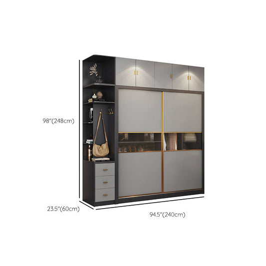 Armario de armario de madera de ingeniería deslizante Armario moderno