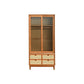 Sliding Solid Wood Wardrobe Closet with Legs Modern Wardrobe Cabinet Cherry Wood Glass Clearhalo 'Armoires & Wardrobes' 'armoires_wardrobes' 'Bedroom Furniture' 'furn' 'furn_armoires_wardrobes' 'Furniture' 6793461