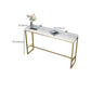 White Sintered Stone Bar Table Trestle Base Dining Table for Kitchen