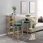Modern Bistro Bar Table Sintered Stone Rectangle Bar Table with Shelves