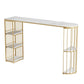 Modern Bistro Bar Table Sintered Stone Rectangle Bar Table with Shelves