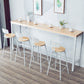 Industrial Style Rectangle Bar Table Solid Wood Fixed Bistro Bar Desk Natural Without Chairs Clearhalo 'Bar Furniture' 'Bar Tables' 'bar_tables' 'furn' 'furn_bar_tables' 'Furniture' 'Kitchen & Dining Furniture' 6793597