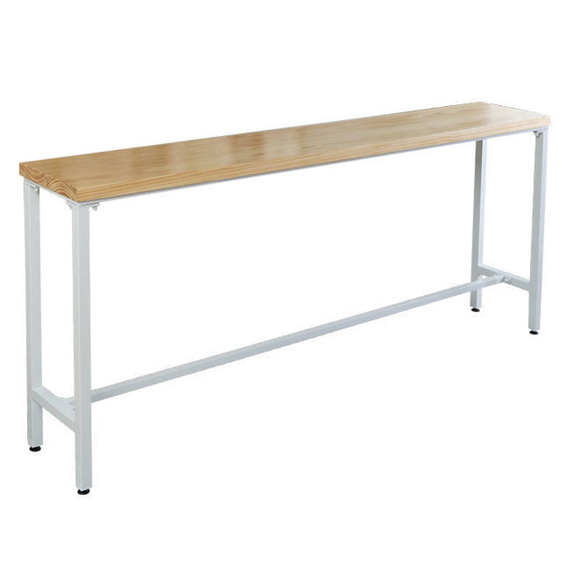 Industrial Style Rectangle Bar Table Solid Wood Fixed Bistro Bar Desk Clearhalo 'Bar Furniture' 'Bar Tables' 'bar_tables' 'furn' 'furn_bar_tables' 'Furniture' 'Kitchen & Dining Furniture' 6793599