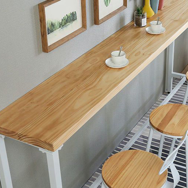 Industrial Style Rectangle Bar Table Solid Wood Fixed Bistro Bar Desk Clearhalo 'Bar Furniture' 'Bar Tables' 'bar_tables' 'furn' 'furn_bar_tables' 'Furniture' 'Kitchen & Dining Furniture' 6793601