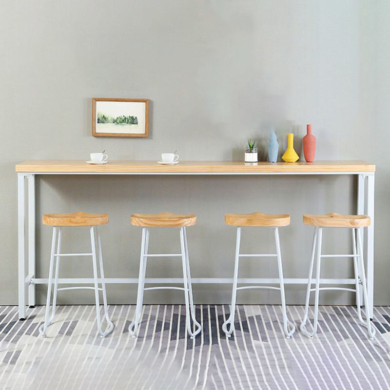 Industrial Style Rectangle Bar Table Solid Wood Fixed Bistro Bar Desk Clearhalo 'Bar Furniture' 'Bar Tables' 'bar_tables' 'furn' 'furn_bar_tables' 'Furniture' 'Kitchen & Dining Furniture' 6793603