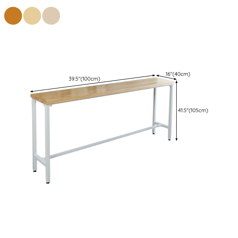 Industrial Style Rectangle Bar Table Solid Wood Fixed Bistro Bar Desk Clearhalo 'Bar Furniture' 'Bar Tables' 'bar_tables' 'furn' 'furn_bar_tables' 'Furniture' 'Kitchen & Dining Furniture' 6793606