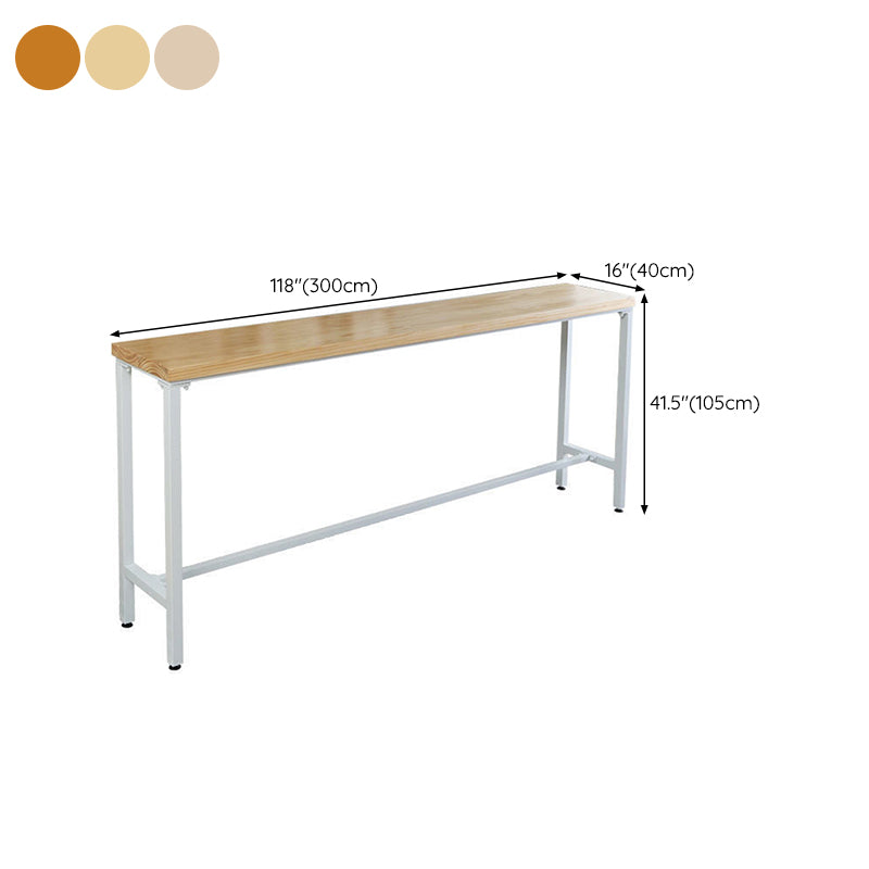 Industrial Style Rectangle Bar Table Solid Wood Fixed Bistro Bar Desk Clearhalo 'Bar Furniture' 'Bar Tables' 'bar_tables' 'furn' 'furn_bar_tables' 'Furniture' 'Kitchen & Dining Furniture' 6793615