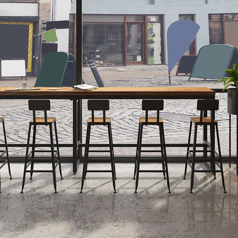 Modern Style Rectangle Bar Table Solid Wood Bar Dining Table with Footrest Clearhalo 'Bar Furniture' 'Bar Tables' 'bar_tables' 'furn' 'furn_bar_tables' 'Furniture' 'Kitchen & Dining Furniture' 6793617