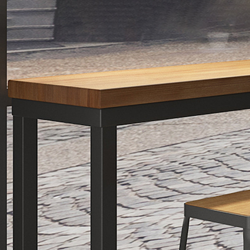 Modern Style Rectangle Bar Table Solid Wood Bar Dining Table with Footrest Clearhalo 'Bar Furniture' 'Bar Tables' 'bar_tables' 'furn' 'furn_bar_tables' 'Furniture' 'Kitchen & Dining Furniture' 6793622