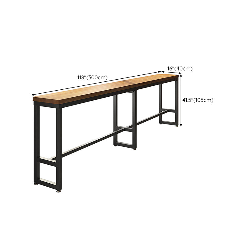 Modern Style Rectangle Bar Table Solid Wood Bar Dining Table with Footrest Clearhalo 'Bar Furniture' 'Bar Tables' 'bar_tables' 'furn' 'furn_bar_tables' 'Furniture' 'Kitchen & Dining Furniture' 6793624