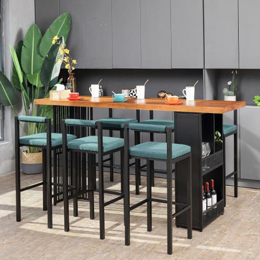 Industrial Style Bar Table Solid Wood Rectangle Bar Dining Table