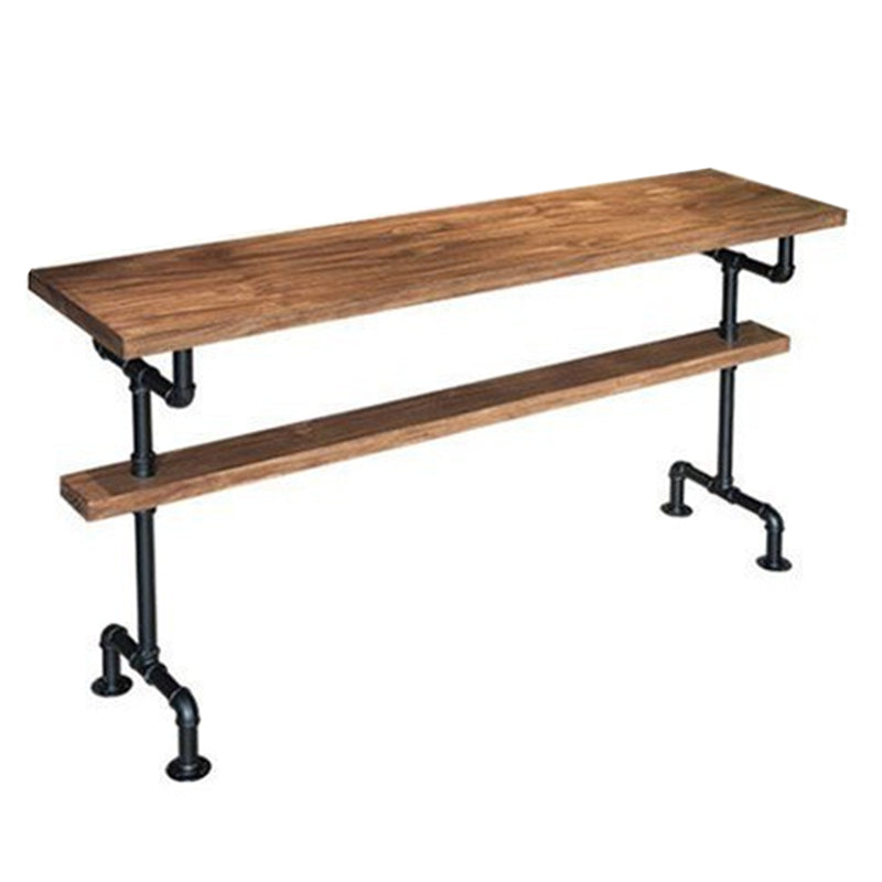 Modern Style Rectangle Bar Table Solid Wood Fixed Bar Dining Table for Indoor Clearhalo 'Bar Furniture' 'Bar Tables' 'bar_tables' 'furn' 'furn_bar_tables' 'Furniture' 'Kitchen & Dining Furniture' 6793668