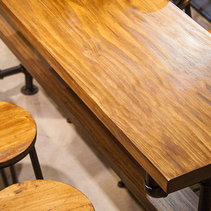 Modern Style Rectangle Bar Table Solid Wood Fixed Bar Dining Table for Indoor Clearhalo 'Bar Furniture' 'Bar Tables' 'bar_tables' 'furn' 'furn_bar_tables' 'Furniture' 'Kitchen & Dining Furniture' 6793669
