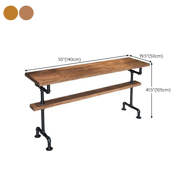 Modern Style Rectangle Bar Table Solid Wood Fixed Bar Dining Table for Indoor Clearhalo 'Bar Furniture' 'Bar Tables' 'bar_tables' 'furn' 'furn_bar_tables' 'Furniture' 'Kitchen & Dining Furniture' 6793675