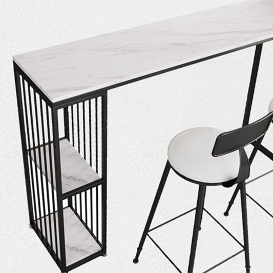 現代的な長方形のバーテーブルフェイク大理石のバーダイニングテーブル