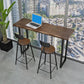 Mesa de bar de estilo industrial Mesa de comedor de barra con pedestal doble de madera maciza de pino