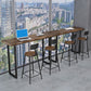 Mesa de bar de estilo industrial Mesa de comedor de barra con pedestal doble de madera maciza de pino