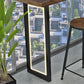 Mesa de bar de estilo industrial Mesa de comedor de barra con pedestal doble de madera maciza de pino