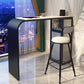 Contemporary Style Bar Table Stone Rectangle Bar Wine Table with Storage 45.3"L x 15.7"W x 41.3"H Black Without Chairs Clearhalo 'Bar Furniture' 'Bar Tables' 'bar_tables' 'furn' 'furn_bar_tables' 'Furniture' 'Kitchen & Dining Furniture' 6793719