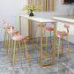 Glam Style Rectangle Bar Table Faux Marble Bar Dining Table for Living Room 78.7"L x 15.7"W x 41.3"H Without Chairs Clearhalo 'Bar Furniture' 'Bar Tables' 'bar_tables' 'furn' 'furn_bar_tables' 'Furniture' 'Kitchen & Dining Furniture' 6793794