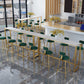 Glam Style Rectangle Bar Table Faux Marble Bar Dining Table for Living Room Clearhalo 'Bar Furniture' 'Bar Tables' 'bar_tables' 'furn' 'furn_bar_tables' 'Furniture' 'Kitchen & Dining Furniture' 6793796