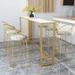 Glam Style Rectangle Bar Table Faux Marble Bar Dining Table for Living Room 86.6"L x 15.7"W x 41.3"H Without Chairs Clearhalo 'Bar Furniture' 'Bar Tables' 'bar_tables' 'furn' 'furn_bar_tables' 'Furniture' 'Kitchen & Dining Furniture' 6793797
