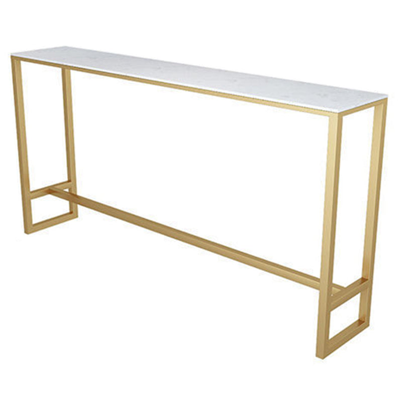 Glam Style Rectangle Bar Table Faux Marble Bar Dining Table for Living Room Without Chairs Clearhalo 'Bar Furniture' 'Bar Tables' 'bar_tables' 'furn' 'furn_bar_tables' 'Furniture' 'Kitchen & Dining Furniture' 6793801