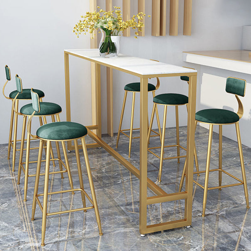 Glam Style Rectangle Bar Table Faux Marble Bar Dining Table for Living Room Clearhalo 'Bar Furniture' 'Bar Tables' 'bar_tables' 'furn' 'furn_bar_tables' 'Furniture' 'Kitchen & Dining Furniture' 6793803