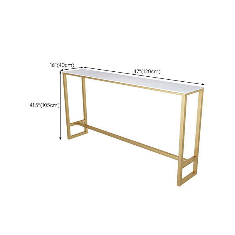 Glam Style Rectangle Bar Table Faux Marble Bar Dining Table for Living Room Clearhalo 'Bar Furniture' 'Bar Tables' 'bar_tables' 'furn' 'furn_bar_tables' 'Furniture' 'Kitchen & Dining Furniture' 6793812