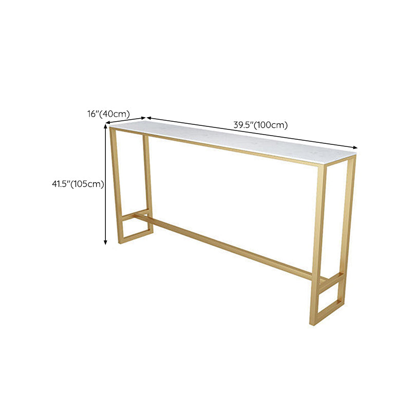 Glam Style Rectangle Bar Table Faux Marble Bar Dining Table for Living Room Clearhalo 'Bar Furniture' 'Bar Tables' 'bar_tables' 'furn' 'furn_bar_tables' 'Furniture' 'Kitchen & Dining Furniture' 6793813