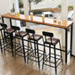 Contemporary Rectangle Bar Table Solid Wood Brown Colour Bar Dining Table with Footrest 94.5"L x 15.7"W x 41.3"H Without Chairs Clearhalo 'Bar Furniture' 'Bar Tables' 'bar_tables' 'furn' 'furn_bar_tables' 'Furniture' 'Kitchen & Dining Furniture' 6793836