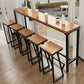 Contemporary Rectangle Bar Table Solid Wood Brown Colour Bar Dining Table with Footrest 86.6"L x 15.7"W x 41.3"H Without Chairs Clearhalo 'Bar Furniture' 'Bar Tables' 'bar_tables' 'furn' 'furn_bar_tables' 'Furniture' 'Kitchen & Dining Furniture' 6793838