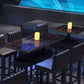 Mesa de bar de estilo industrial Mesa de comedor de bar de madera negra con almacenamiento