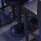 Mesa de bar de estilo industrial Mesa de comedor de bar de madera negra con almacenamiento